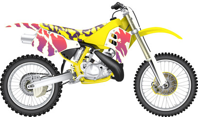 1990s Motocross Motorcycle Dirt Bike PNG © Pro29 Graphic Design