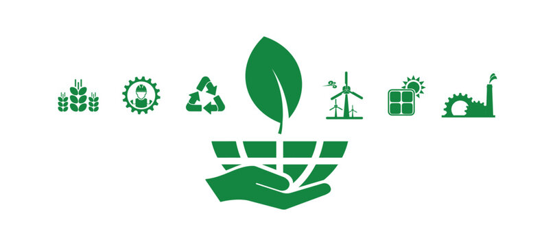 reducing CO2 emissions to stop climate change. green energy background