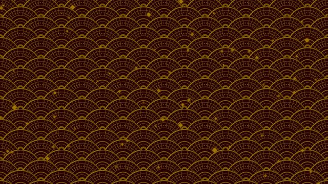 Ruby black gold luxury art deco geometric glowing animation