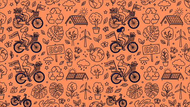 Sustainable lifestyle environmental protection repeat background