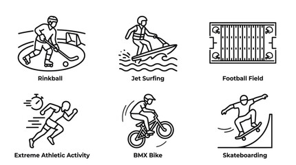 Naklejka premium People doing various sports activities.
