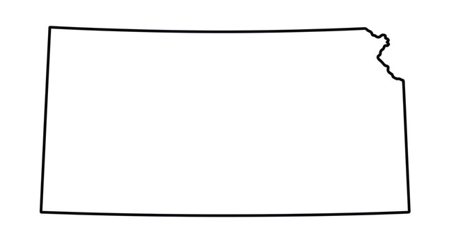 Kansas state map outline illustration.