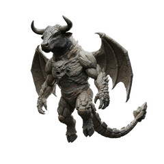 Naklejka premium Mythical Creature with Horns and Wings