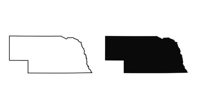 Nebraska state map outline silhouette.