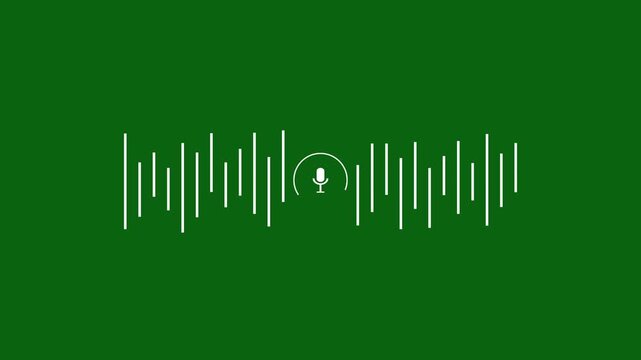 voice recording microphone icon loading to voice analyzed screen with checkmark on green background.