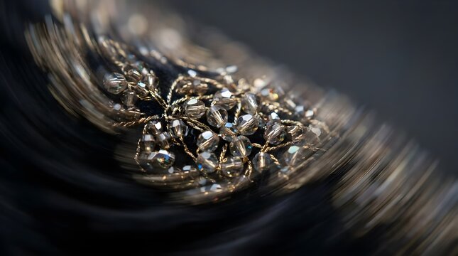 Luxury bead work motion blur detailed beadwork dynamic effect
