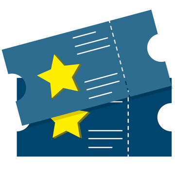 Illustration of two event tickets with stars