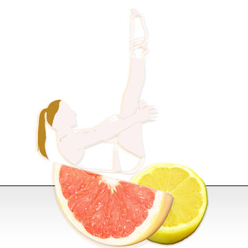 silhouette con frutta  set dieta e ginnastica