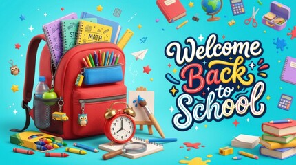 Naklejka premium Welcome Back School Poster