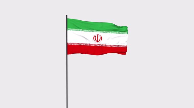 Iran Flag Animation 4K Transparent Background with Alpha Channel