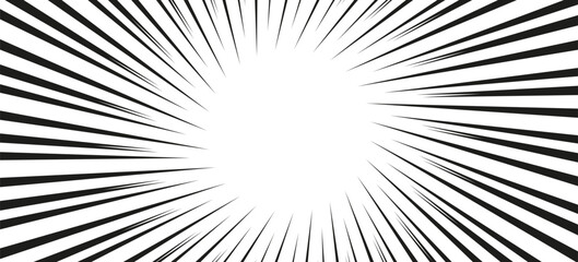 Fototapeta premium Radial Stripes Abstract Background.Text frame in manga and anime comics.vector Illustration.