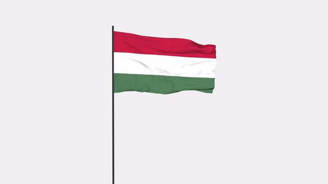 Hungary Flag Animation 4K Transparent Background with Alpha Channel