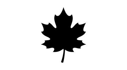 Naklejka premium CAD tree lines Tree Maple leaf, black silhouette, vector icon, leaf symbol, nature element vector