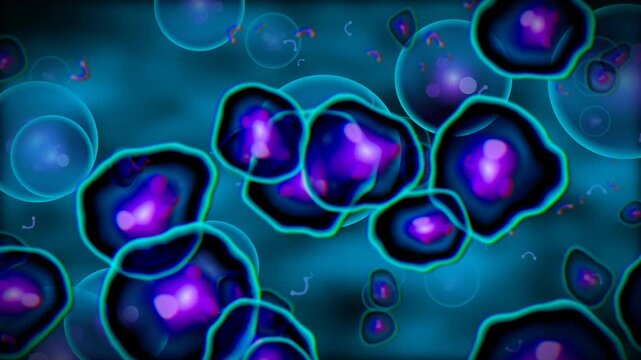 Neural synapse cellular biology microscopic purple organism