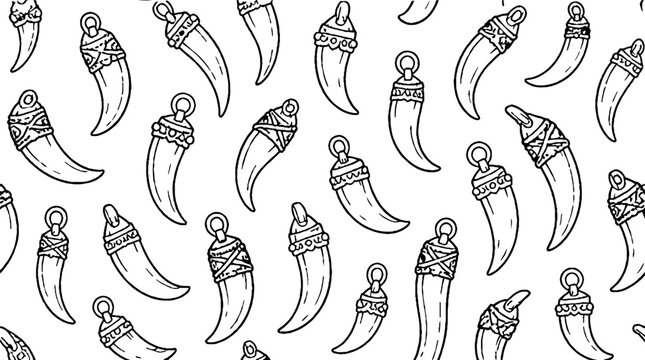 Intricate black and white tiger claw pattern design.