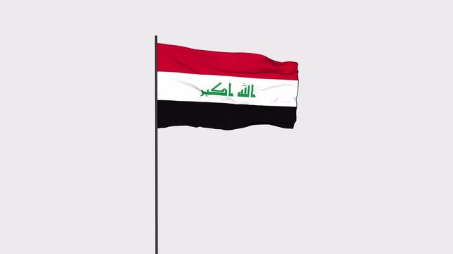 Iraq Flag Animation 4K Transparent Background with Alpha Channel