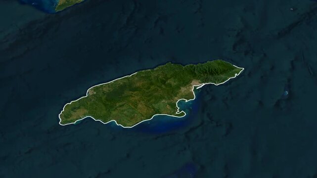 Animation 3D Map Geography Jamaica Country with Flag