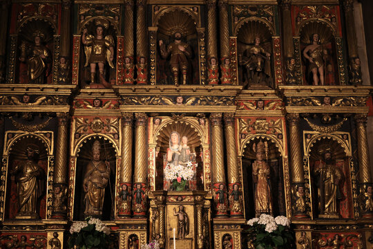 Altar of the Romanesque church of Sant Corneli and Sant Cebri&agrave; in Ordino, Andorra