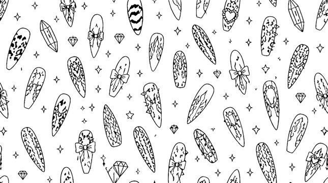 Black and white illustrated feather pattern design.