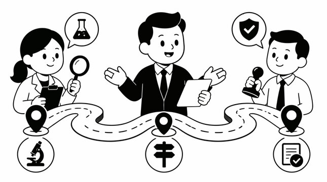Business team collaboration and communication illustration.