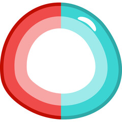 Fototapeta premium Half Red Half Blue Circle