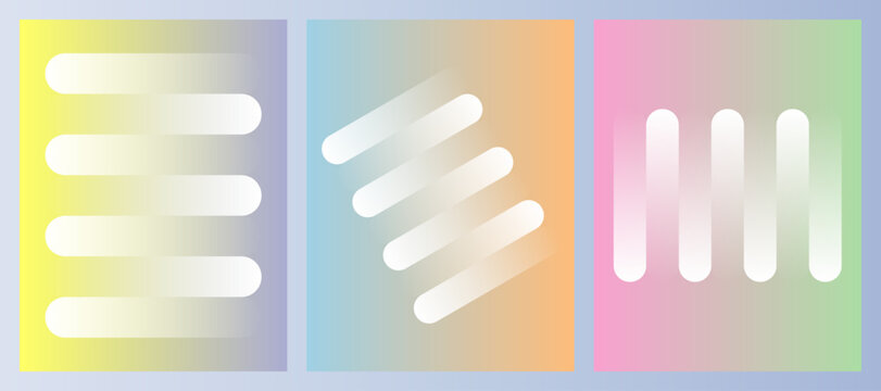 Gradient background with white text placeholders
