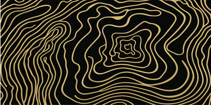 Abstract topographic map contour lines pattern in gold with topographic abstract cartography geography elevation navigation illustration background minimalist visualization scientific