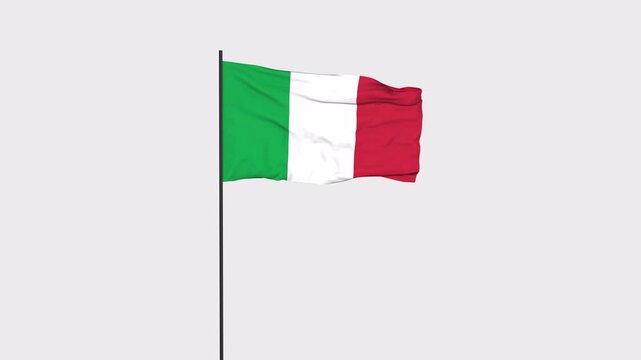 Italy Flag Animation 4K Transparent Background with Alpha Channel