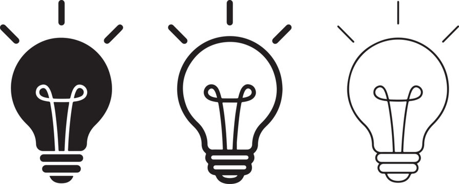 Lightbulb idea icon set. Innovation, creativity, and solution concept gorgious design
