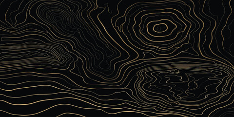 Abstract topographic map contour lines pattern on black background with topographic abstract cartography geography elevation navigation illustration background minimalist visualization © MOHAMAD