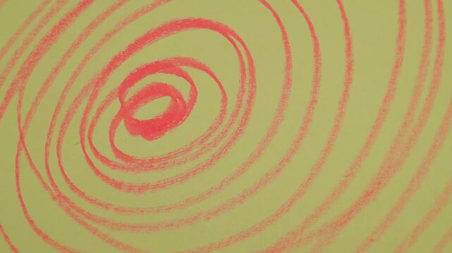 Rotation of scribbles on a green paper
