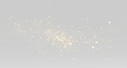 Golden sparkling particles burst with glowing light dust, glitter explosion, shining stars, luxury celebration and festive magic © HolyStas