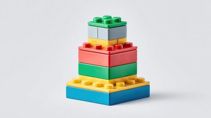 Naklejka premium Playful colorful block tower inspires imagination and fun
