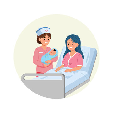 Nurse holding newborn baby