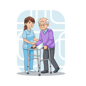 Senior rehabilitation with nurse