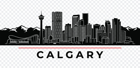 Calgary canada city skyline silhouette vector illustration © MstSabina