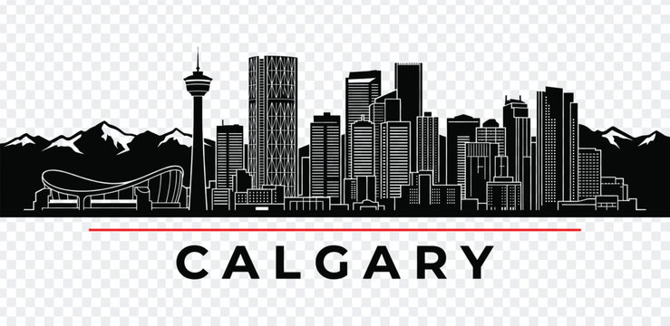 Calgary canada city skyline silhouette vector illustration