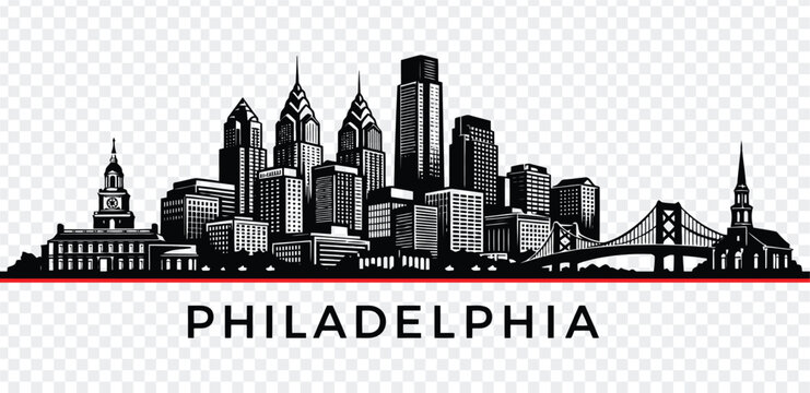 Philadelphia city skyline silhouette vector illustration