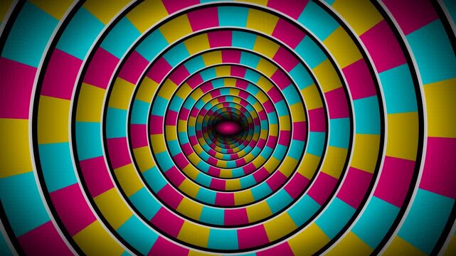 Psychedelic hypnotic optical illusion geometric spiral tunnel swirl