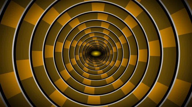 Luxury gold hypnotic optical illusion geometric spiral tunnel