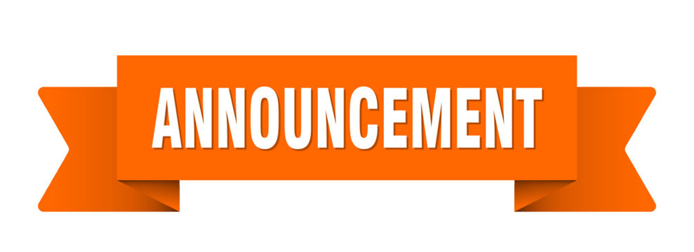 announcement ribbon isolated on transparent background. announcement ribbon