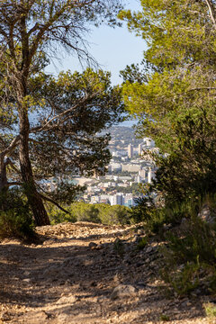 Panorama of the city of Palma Nova on the island of Mallorca, Spain.