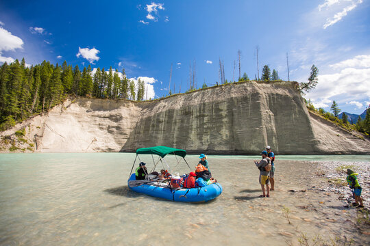 Friends and family on a river rafting adventure