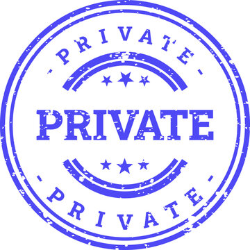 Red private stamp isolated on white background confidential seal for documents and sensitive information