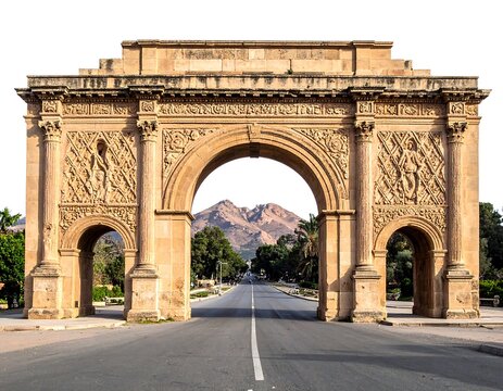 Ancient Archway with City View.