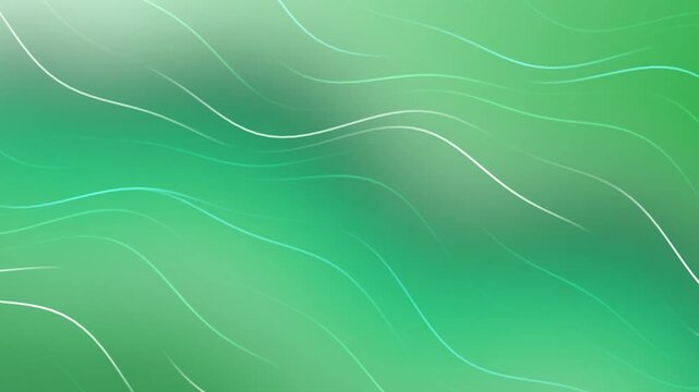 Wavy white lines on a gradient green background with smooth transitions
