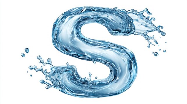 Water letter s design conveys freshness and movement