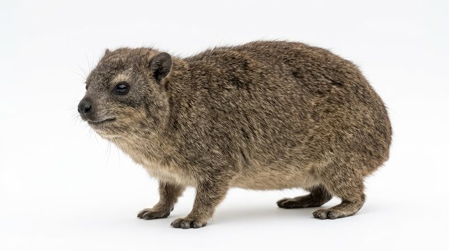 Rock hyrax isolated on a white background