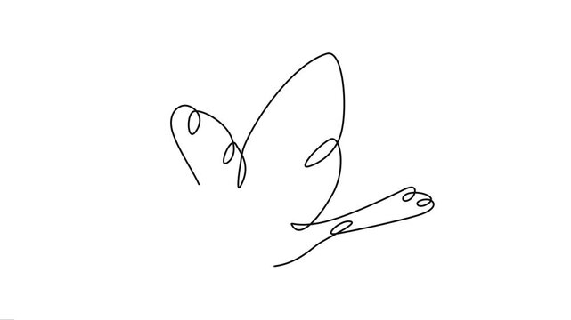 Minimalist One Line Art Animation of Flying Bird in Motion
