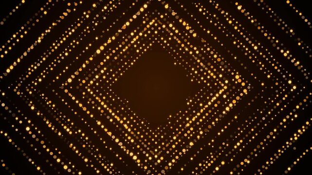 abstract gold frames with golden glitter shiny stars and bokeh lights and particle ,dark luxury holiday christmas and new year social media motion background